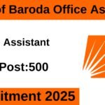Bank of Baroda Office Assistant Recruitment 2025