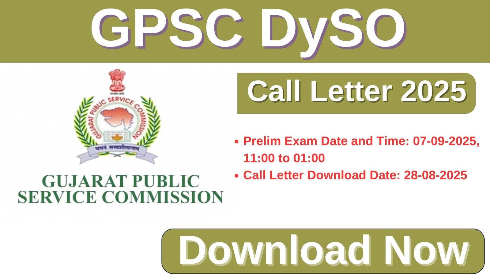 GPSC DySO Call Letter 2025