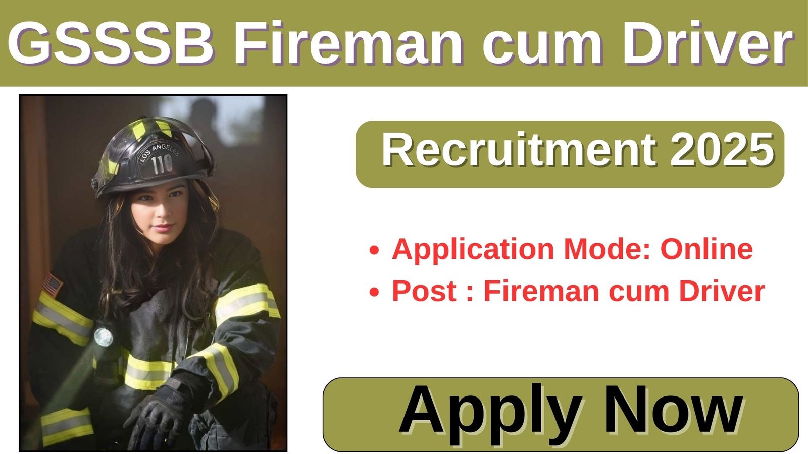 GSSSB Fireman cum Driver Recruitment 2025