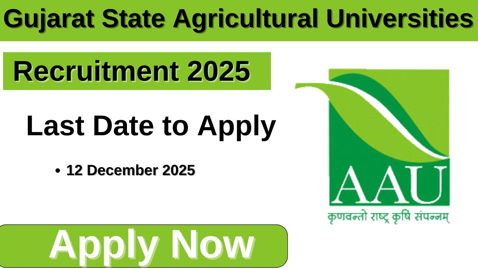 Gujarat State Agricultural Universities Recruitment 2025
