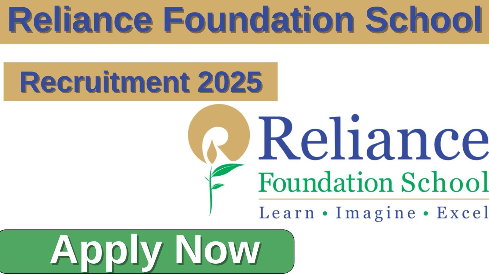 Reliance Foundation School Recruitment 2025