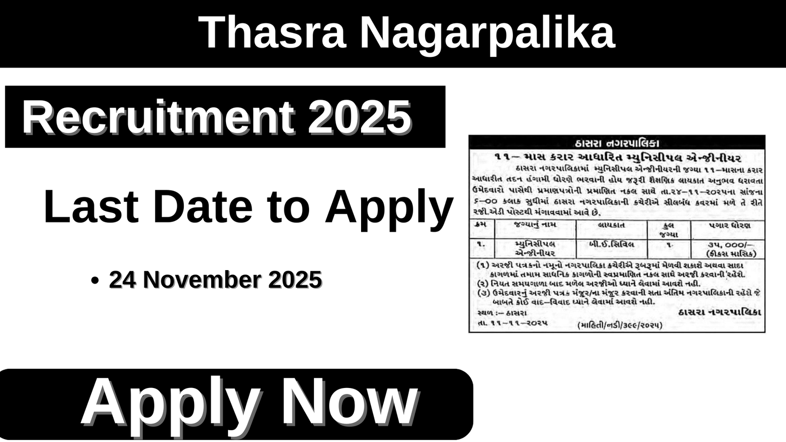Thasra Nagarpalika Recruitment 2025