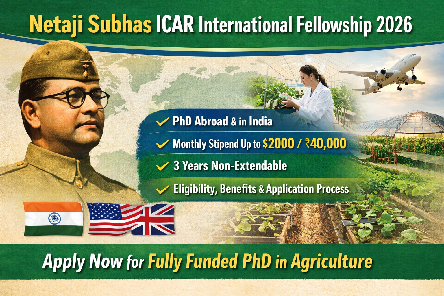 Netaji Subhas ICAR International Fellowship 2026