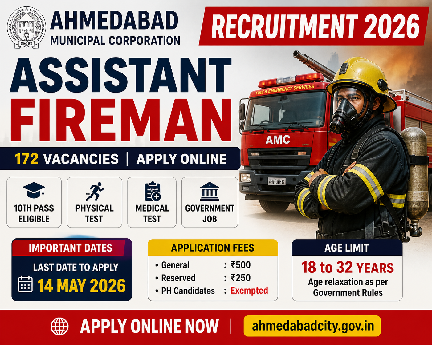 AMC Assistant Fireman Recruitment 2026
