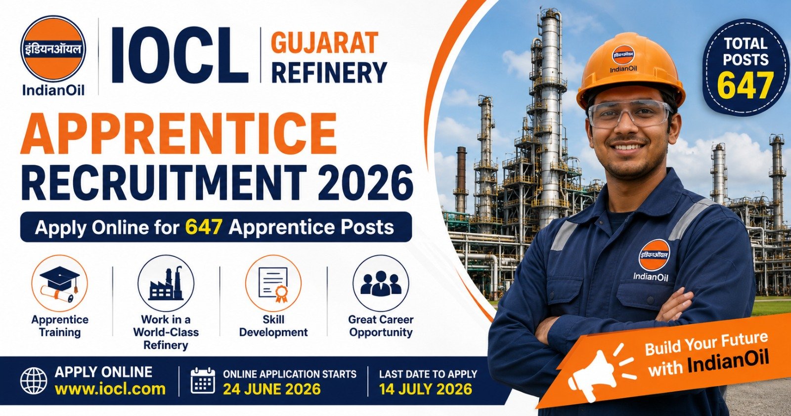 IOCL Gujarat Refinery Apprentice Recruitment 2026