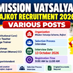 Mission Vatsalya Rajkot Recruitment 2026